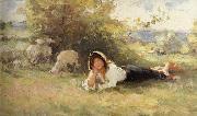 Nicolae Grigorescu Shepherdess Sweden oil painting artist